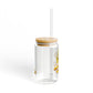 Mikecrack Glass Cup with Lid and Straw